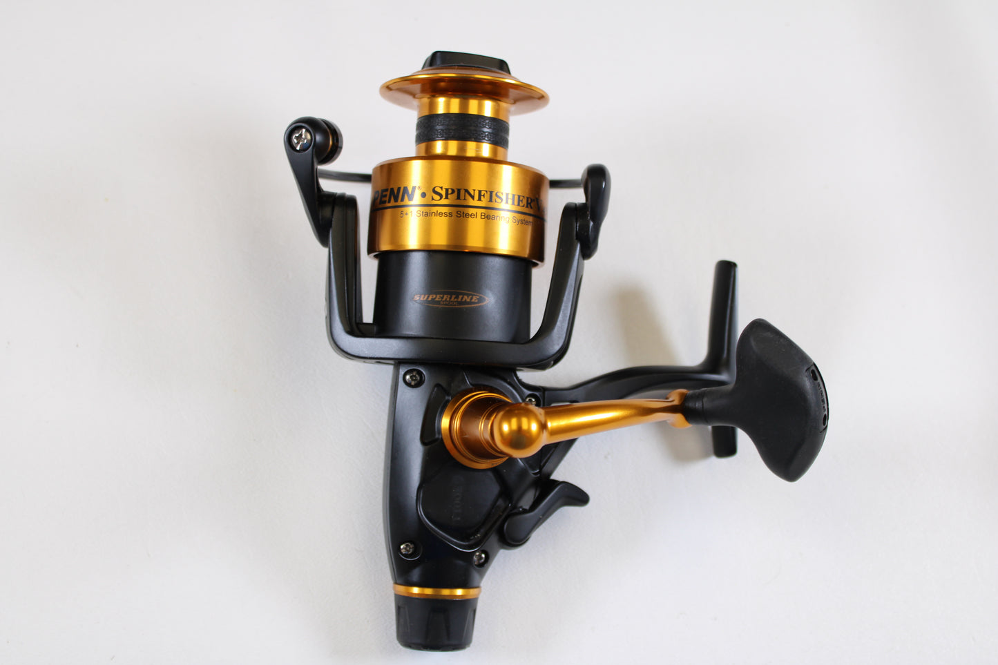 A Penn Spinfisher V 4500 SSV4500LL 6.2:1 Used Spinning Reel in excellent condition, photographed on a white background—ideal for upgrading through our Rod and Reel Trade-In Program.