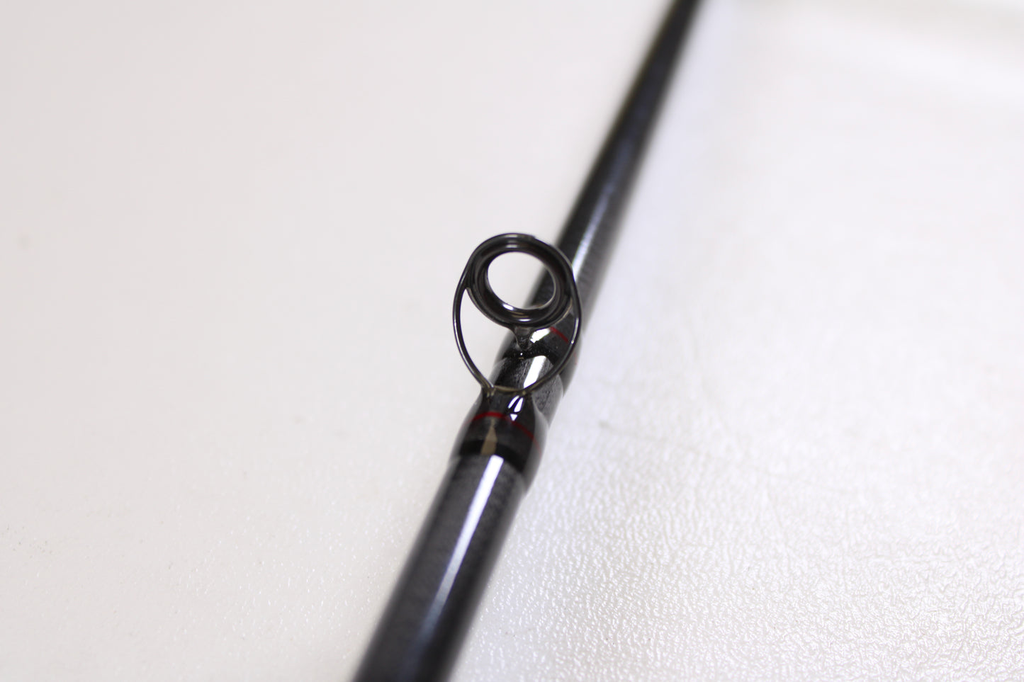 Close-up of the circular guide on a St. Croix Victory VTC72HM Rip'n Chatter 7'2" Heavy Used Casting Rod in excellent condition, ideal for upgrades through our Rod and Reel Trade-In Program or earning store credit on pre-owned gear.