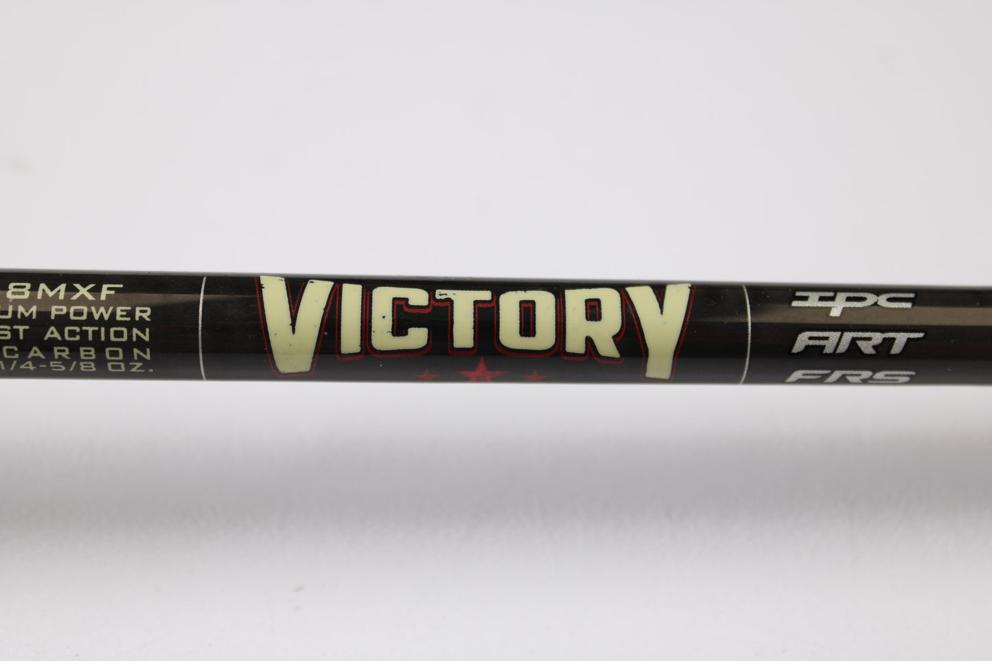 Close-up of a St. Croix Victory VTC68MXF The Jerk 6'8" Medium casting rod in very good condition, featuring bold "VICTORY" lettering—ideal for trading in your used gear through our Rod and Reel Trade-In Program for store credit.
