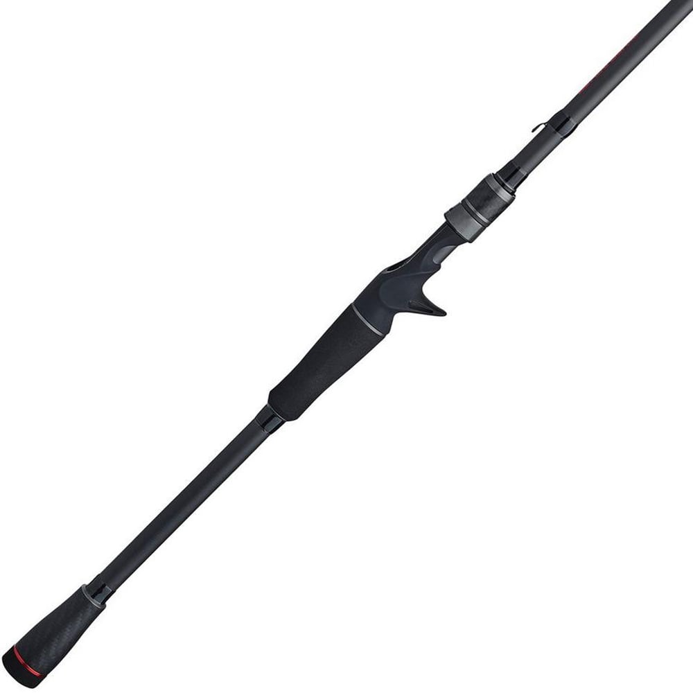 The Abu Garcia Fantasista X Casting Rod 7'0" Medium | FNXC70-5 is a black rod with ergonomic handle grips and a split design, utilizing Powerlux 500 technology. It has a tapered profile and centrally placed reel seat for optimal performance.