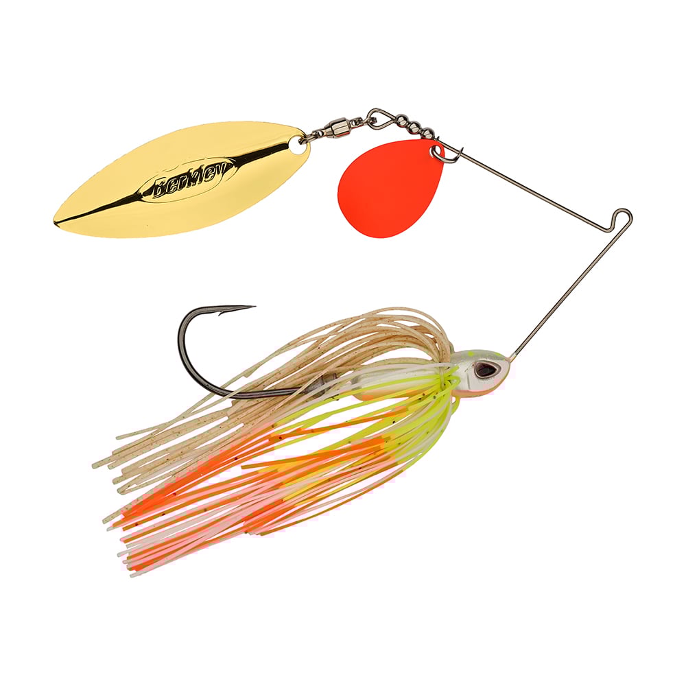 Berkley Power Blade Compact Colorado Willow Spinnerbait Coleslaw Orange Gold