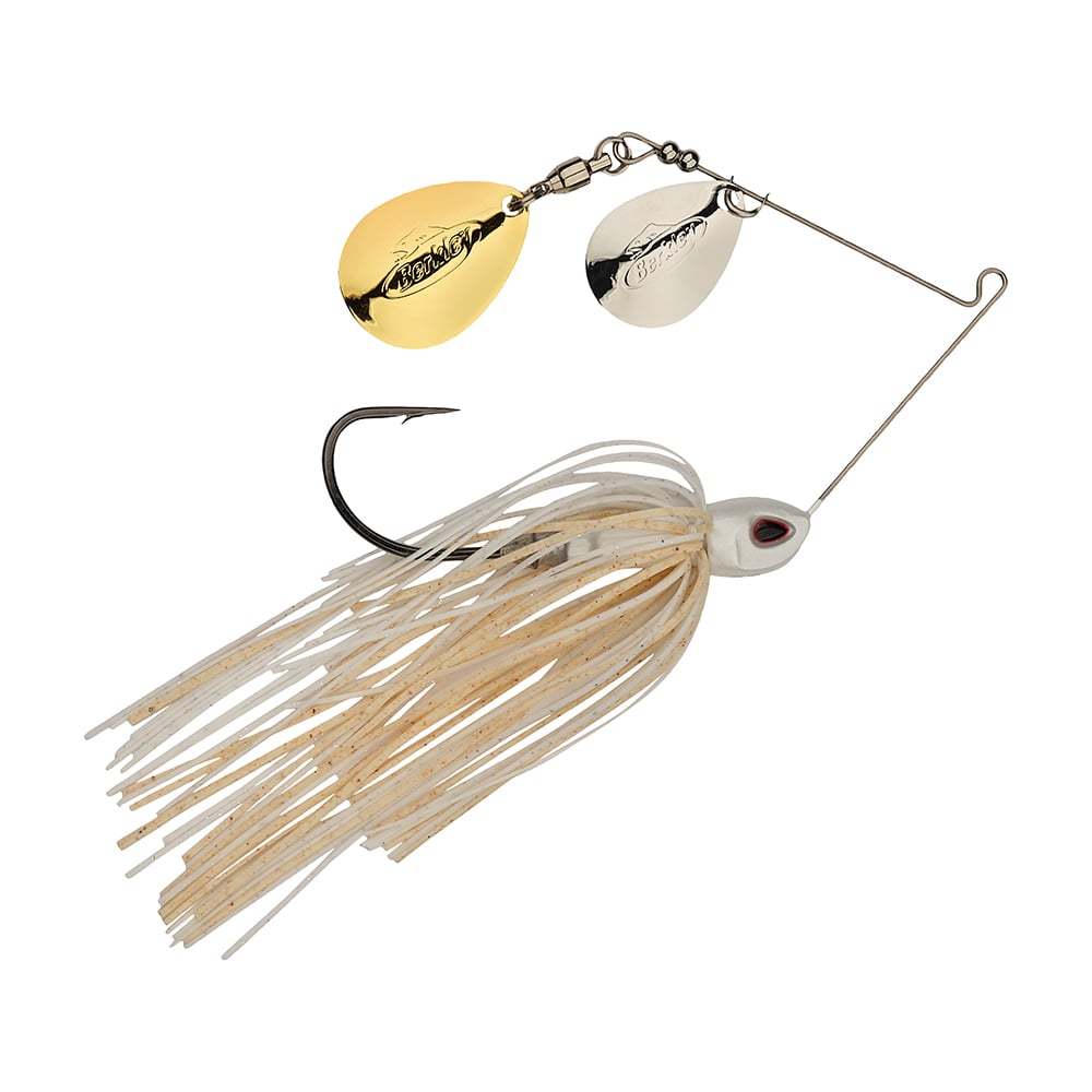Berkley Power Blade Compact Double Colorado Spinnerbait White Silver/Gold