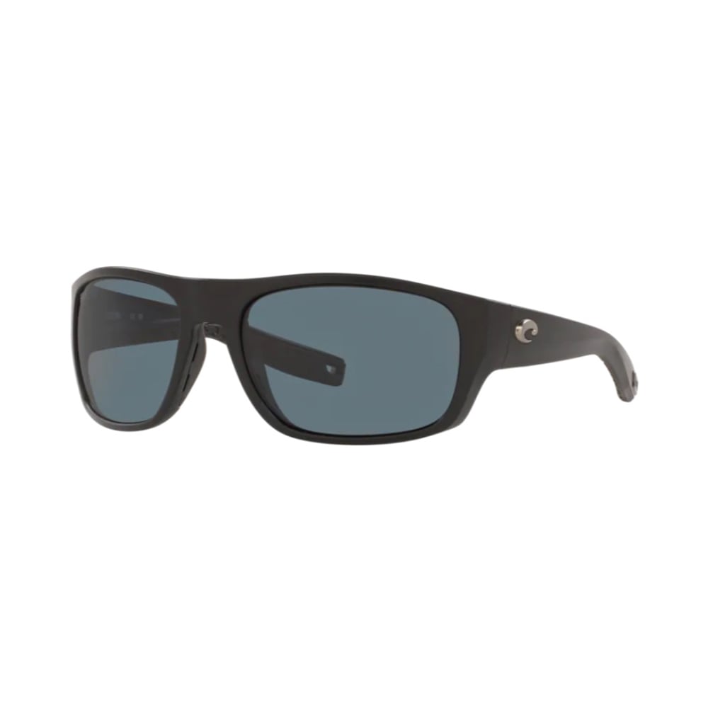 The Costa Del Mar Tico by Costa Del Mar: black rectangular sunglasses with dark tinted lenses, displayed on a white background.