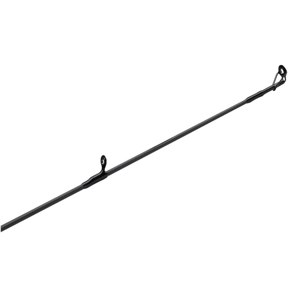 A close-up of the Shimano Clarus F Spinning Rod 6'6" Medium 2 Piece (CSS66M2F) tip section shows the final two line guides on its slender build—perfect for versatile multi-species fishing.