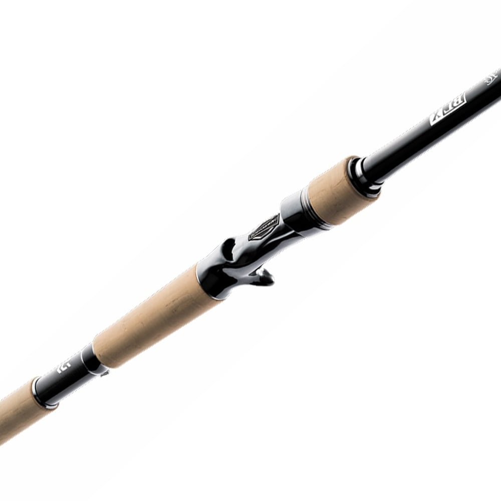The Daiwa BLX Sensitive 7'11" Extra Heavy Casting Rod (BLXSG7111XHFB) features a black reel seat, light cork grips, and Sensitive Graphite with Nanoplus HVF Carbon Technology by Daiwa, shown against a plain white background.