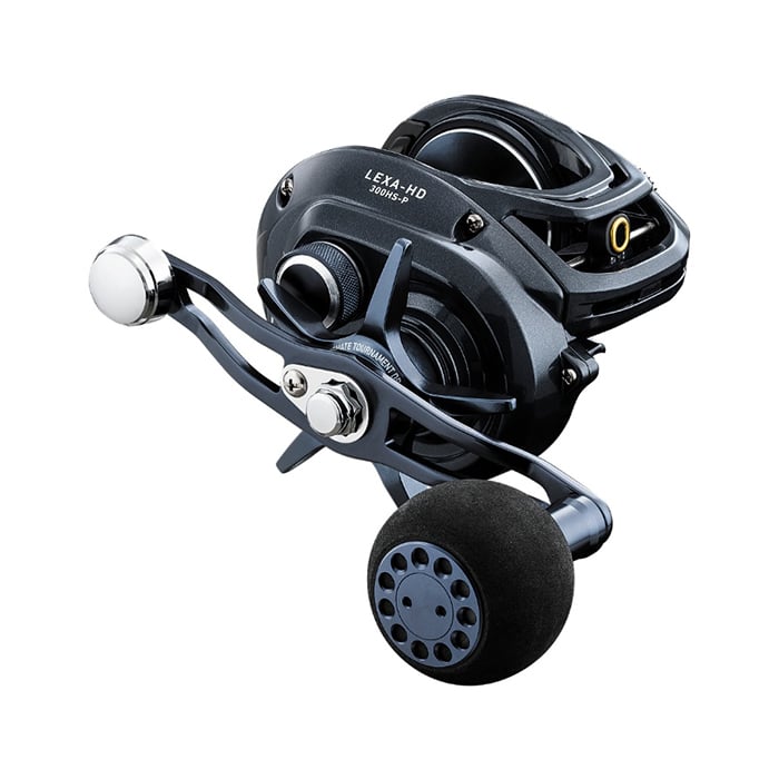 The Daiwa Lexa Type HD 400PWR-P Casting Reel (LX-HD400PWR-P) offers a sophisticated design with a round handle grip, multiple metal components, and advanced mechanics. Featuring the CRBB Corrosion Resistant Ball Bearing System, it ensures smooth operation for any casting adventure.