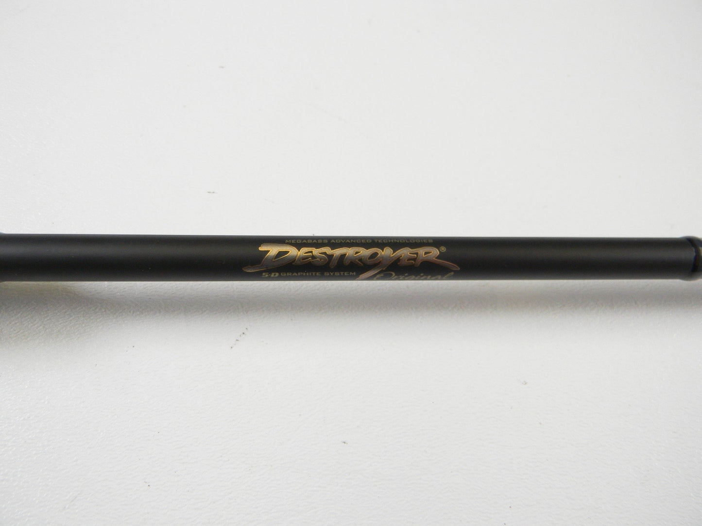 Close-up of a Megabass Destroyer P5 F4-65X OneTen Stick 6'5" Medium Used Casting Rod in excellent condition—ideal for our Rod and Reel Trade-In Program if you're considering upgrading your used Megabass gear.