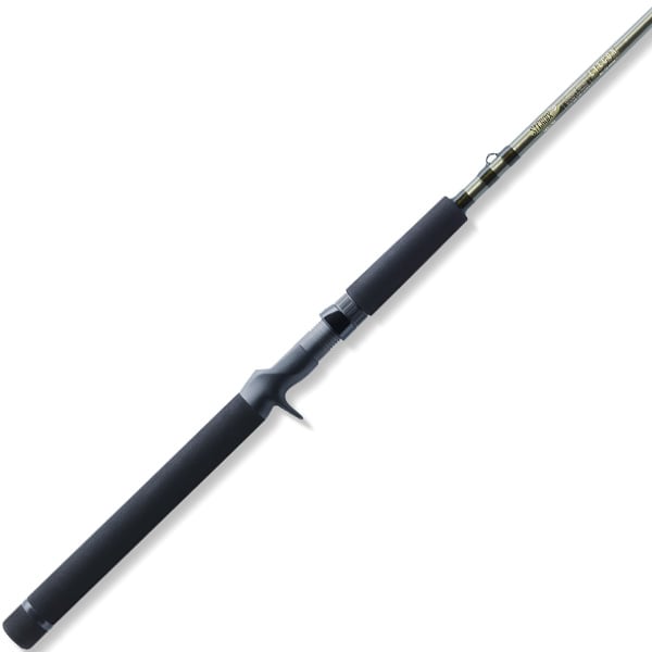 The St. Croix Eyecon 7'6" Medium Telescoping Trolling Rod (ET76MMT) features a black, slender telescoping design with a foam handle and trigger grip from St. Croix.