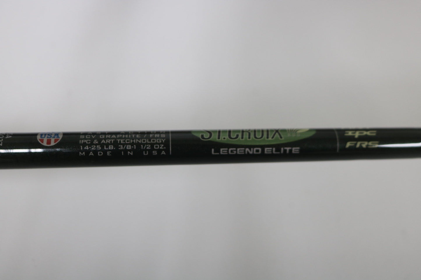 Close-up of a St. Croix Legend Elite EC74HF 7'4" Heavy Used Casting Rod in excellent condition—ideal for upgrading via our Rod and Reel Trade-In Program or using store credit to shop quality pre-owned gear.