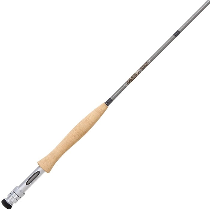 The St. Croix High Stick Drifter 9'6" 4wt Fly Rod | HSD964.4 features a cork handle, silver reel seat, and slim graphite blank—perfect for precise streamer fishing—shown against a white background.
