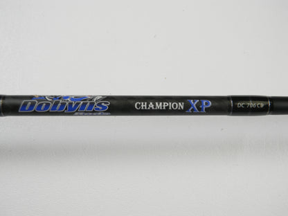 A close-up of a Dobyns Champion XP DC706CB 7'0" Heavy Used Casting Rod in excellent condition against a white background—ideal for Rod and Reel Trade-In or adding top-quality used Dobyns gear to your collection.