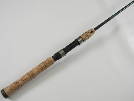 A close-up of the St. Croix Premier PS66MLF 6'6" Medium Light Used Spinning Rod in good condition—ideal for anglers seeking quality gear or considering an upgrade with the Rod and Reel Trade-In Program.