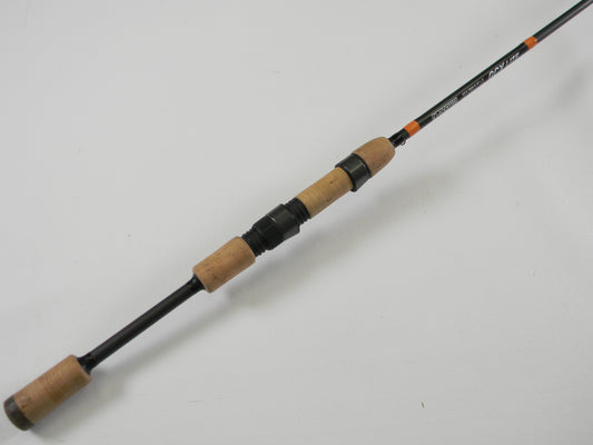 A close-up of the G. Loomis GCX Lite 780S 6'6" Light Used Spinning Rod in excellent condition—ideal for those considering our Rod and Reel Trade-In Program or wanting to upgrade their gear for store credit.