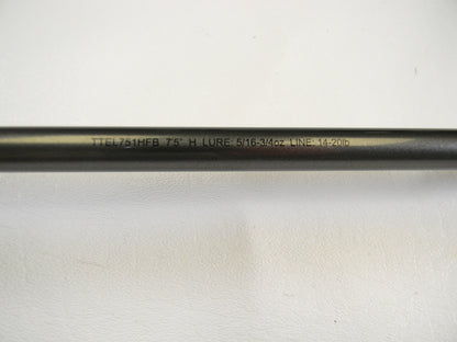 Close-up of a Daiwa Tatula Elite TTEL751HFB 7'5" Heavy casting rod for 5/16-3/4oz lures and 14-20lb line. Ideal for quality used gear seekers or participants in our Rod and Reel Trade-In program.
