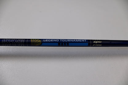A close-up of a St. Croix Legend Tournament Bass LBTC72MHMF Finesse Carbon Cranker 7'2" Medium Heavy Casting Rod in excellent condition—perfect for the Rod and Reel Trade-In Program to earn store credit for your next purchase.