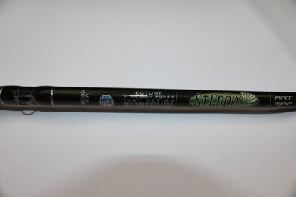 A close-up of the St. Croix Legend Elite EC70MF 7'0" Medium Casting Rod in excellent condition, featuring logo, model details, "Medium Power Fast Action," "SCV Graphite," and a "Made in USA" symbol—great for trade-in or your used gear collection.