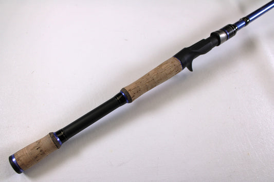 A close-up of the Powell Endurance 755 CB Mod-Fast 7'5" Medium Heavy Casting Rod in very good used condition—upgrade with our Rod and Reel Trade-In Program and earn store credit for your used Powell gear.