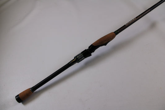 The Megabass Orochi X10 F3.1/2-70XTS Used Spinning Rod (Very Good Condition) is shown diagonally on a white background—ideal for our rod and reel trade-in program if you’re ready to upgrade your gear.