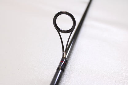 Close-up of a St. Croix Victory VTS68MXF Tactical 6'8" Medium used spinning rod in excellent condition, highlighting the circular line guide—ideal for upgrading through our Rod and Reel Trade-In Program.