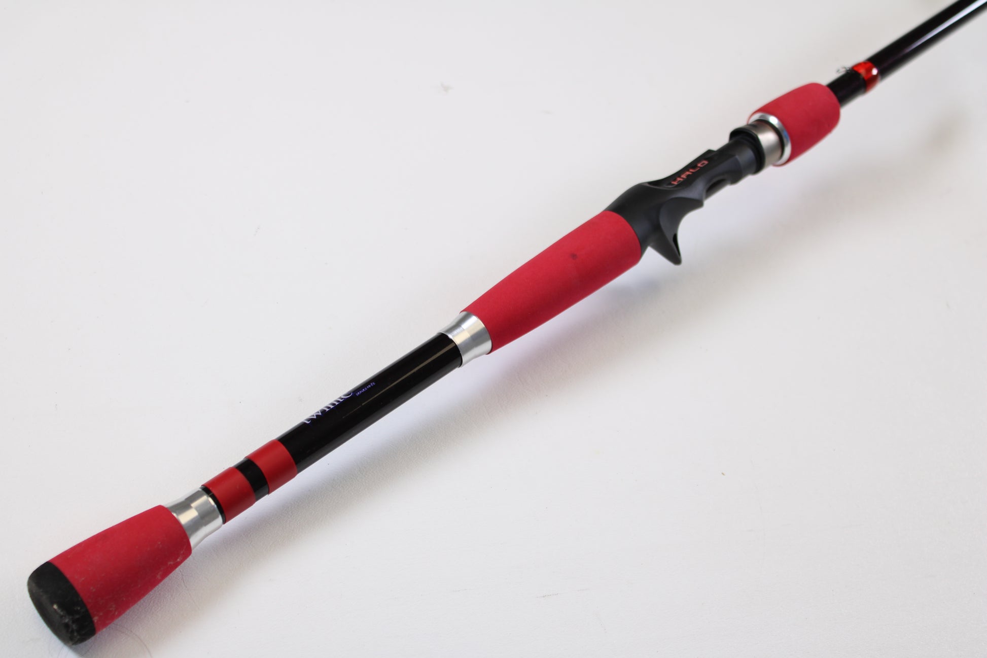 The Halo Twilite HFTS711XHC 7'11" Extra Heavy Used Casting Rod in excellent condition is shown on a plain white background—ideal for customers considering our rod and reel trade-in program for store credit.