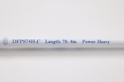 A close-up of a Duckett Pro Series DFPS74H-C Chris Lane 7'4" Heavy Used Casting Rod in excellent condition, perfect for maximizing store credit during our rod and reel trade-in event.