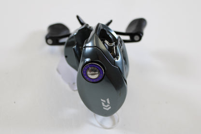 A close-up of a Daiwa Tatula SV TW TTUSV103XS 8.1:1 RH casting reel in good used condition—ideal for our rod and reel trade-in program or to earn store credit on your used Daiwa gear.