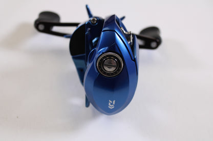 A close-up of the Daiwa Coastal TW 80H CLTW80H 7.1:1 RH Used Casting Reel in excellent condition, photographed from above—ideal for anyone interested in quality used gear or our trade-in program.