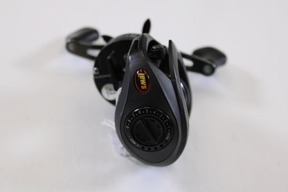 A Lew's Speed Spool SS1SA 5.6:1 RH used casting reel in very good condition is displayed on a white background, brand logo and adjustable dial visible—ideal for anglers upgrading via the Rod and Reel Trade-In Program.