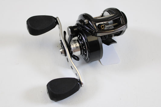 An Abu Garcia Revo Winch Gen 3 RVO3 WNCH 5.4:1 RH used casting reel in excellent condition is displayed on a white background—ideal for anglers upgrading through our rod and reel trade-in program for store credit.