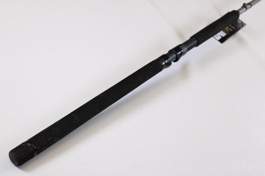 A close-up of a St. Croix Mojo Musky Trolling MMT70XHM 7'0" XH used casting rod in mint condition, ideal for upgrading through our Rod and Reel Trade-In Program for store credit on pre-owned gear.