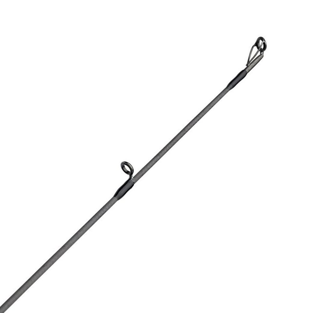The Abu Garcia Fantasista X Casting Rod 7'0" Medium, model FNXC70-5, is elegantly captured with two line guides on its slender, dark body. Angled diagonally against a white background, it highlights precision craftsmanship.