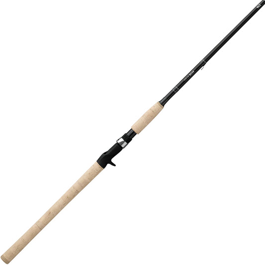 The Daiwa DX Swimbait Casting Rod 8'0" Heavy (DX801HFB) by Daiwa features a long, light tan cork handle and black reel seat, displayed diagonally against a white background.