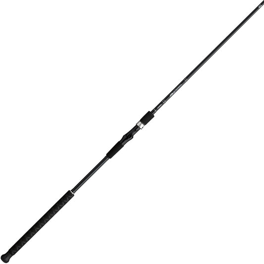 A sleek black Daiwa Emblem Pro Surf Rod Casting 10'0" Medium Heavy features a textured grip handle, glossy finish, and metal rings along the shaft. It's tailored for precision casting with a fine taper, showcased against a plain white background.