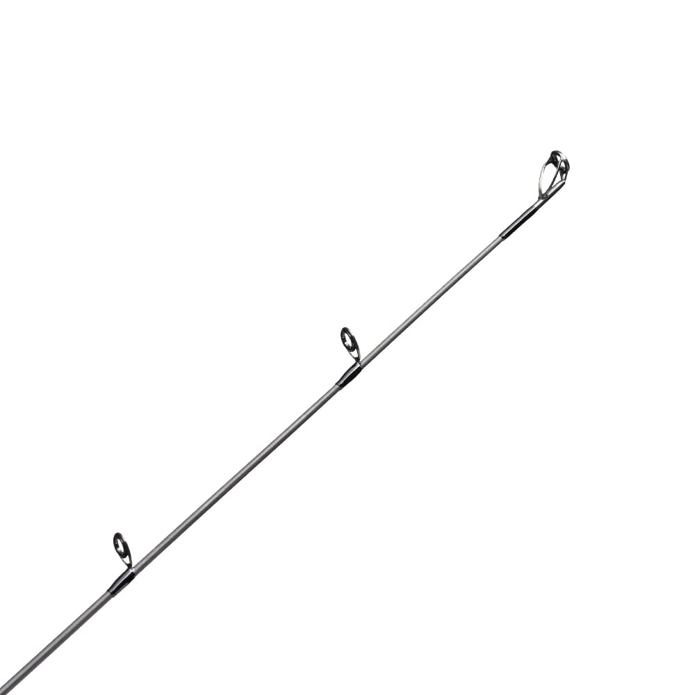 Close-up of the G. Loomis GCX Inshore Casting Rod 843C F 7'0" Medium Heavy (12973-01) tip with three guides against a white background—ideal for saltwater anglers who want precision and durability.