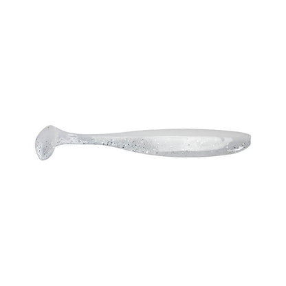 The Keitech Easy Shiner Swimbaits, crafted from soft, translucent plastic with a paddle tail and embedded silver glitter for extra sparkle, are well-known for their lifelike swimming action. These lures are ideal for both freshwater and saltwater fishing.