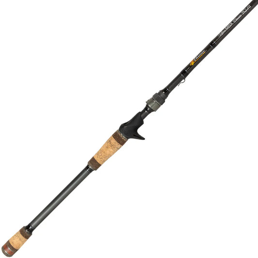 A Phenix Ultra MBX Casting Rod 7'7" Medium Light (PHX-UMBXCL-C707ML) by Phenix is shown angled diagonally on a white background.