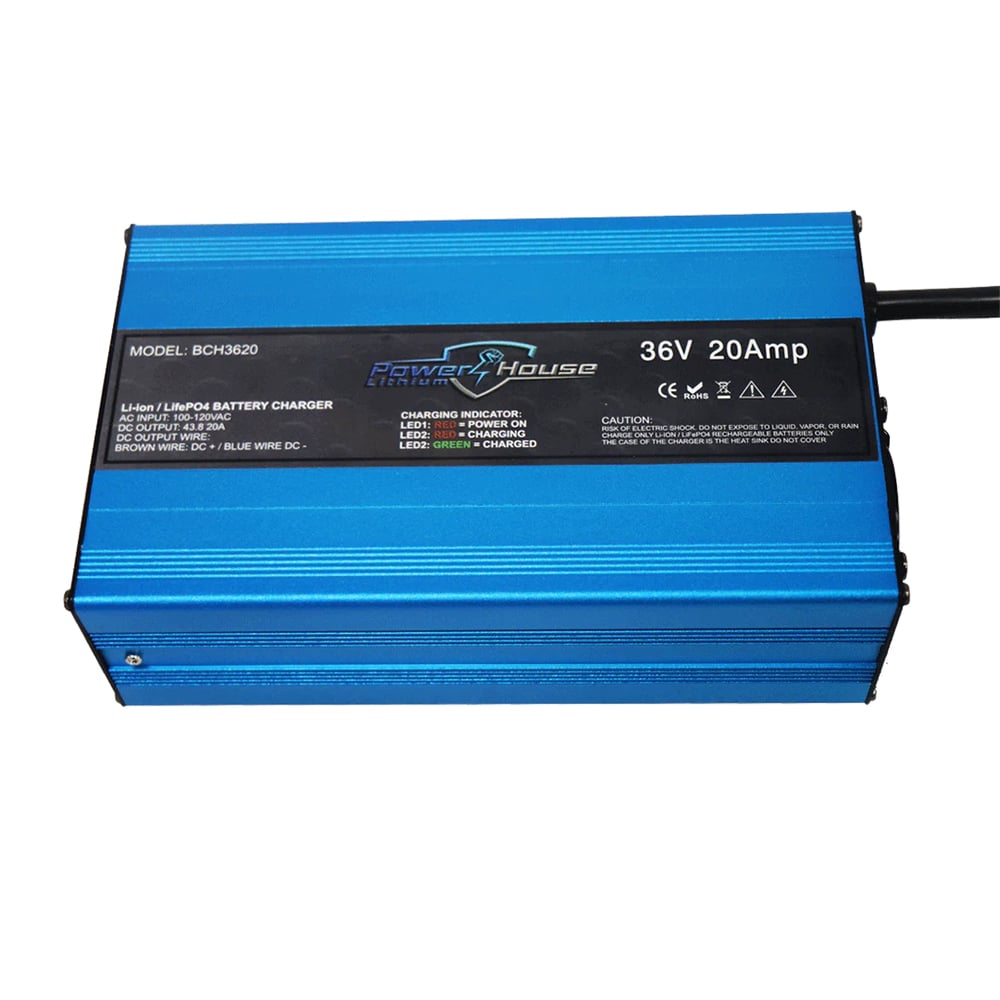 Powerhouse Lithium AC Chargers Non Waterproof 36V 10Amp