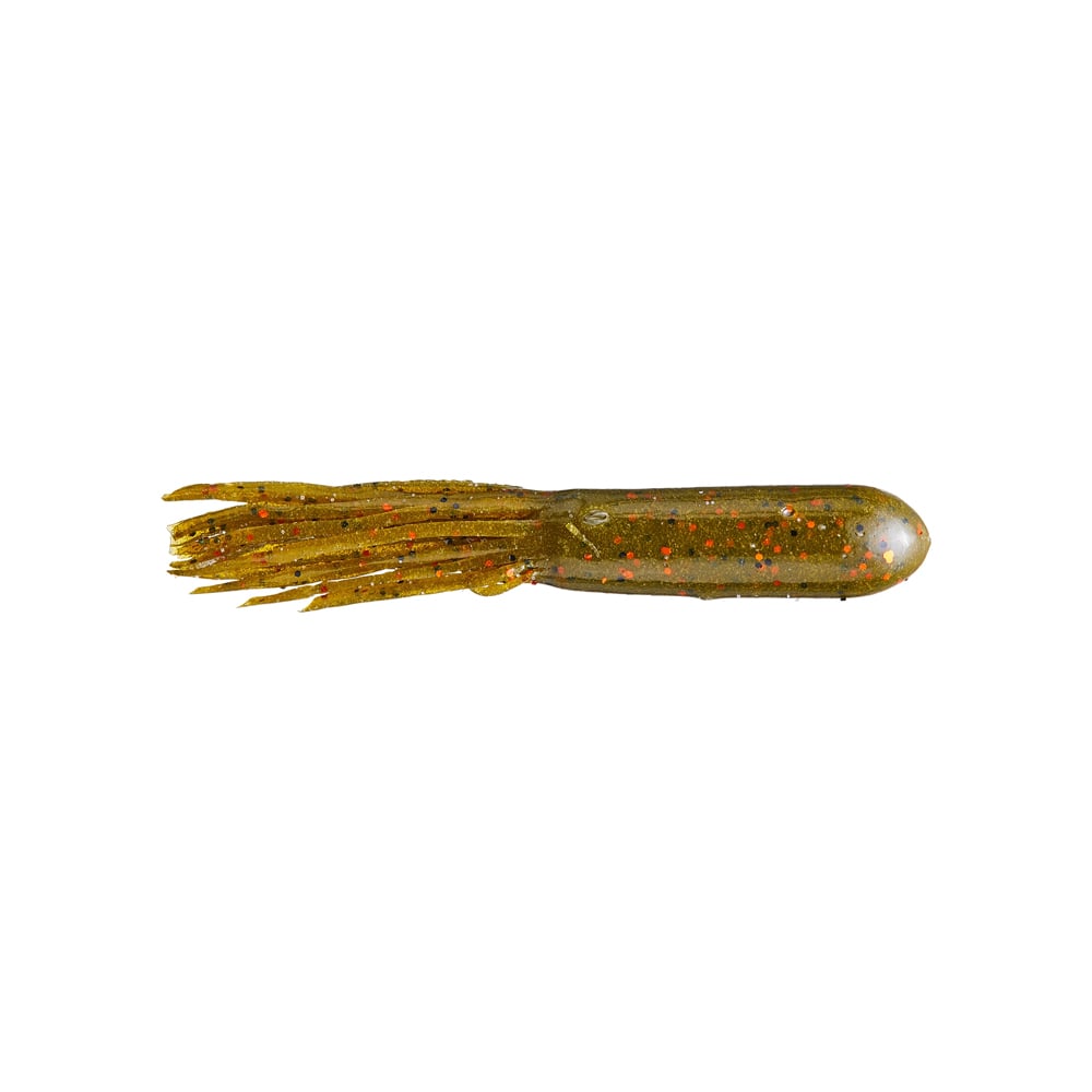 Secret Lures Flippin' Stupid Tube 4.2" Green Pumpkin Orange