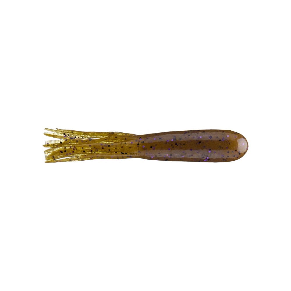 Secret Lures Flippin' Stupid Tube 4.2" Light Green Pumpkin Purple