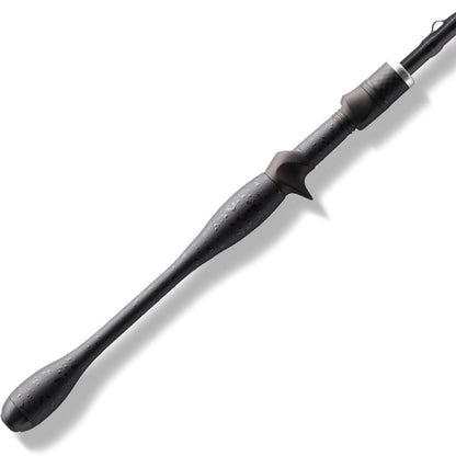 The St. Croix Legend Xtreme 7'4'' Heavy Casting Rod (XFC74HF) from American Legacy Fishing features a black handle with textured grip, ergonomic curve, and smooth matte finish. Shadows enhance its 3D look, while Advanced Reinforcing Technology ensures superior performance.