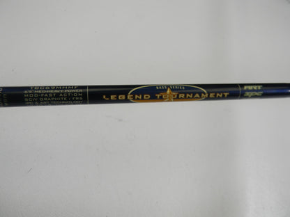 A close-up of a used St. Croix Legend Tournament Bass TBC69MHMF Sniper Spinnerbait 6'9" Medium Heavy Casting Rod—Good Condition, perfect if you're looking to trade in your gear for store credit with the Rod and Reel Trade-In Program.
