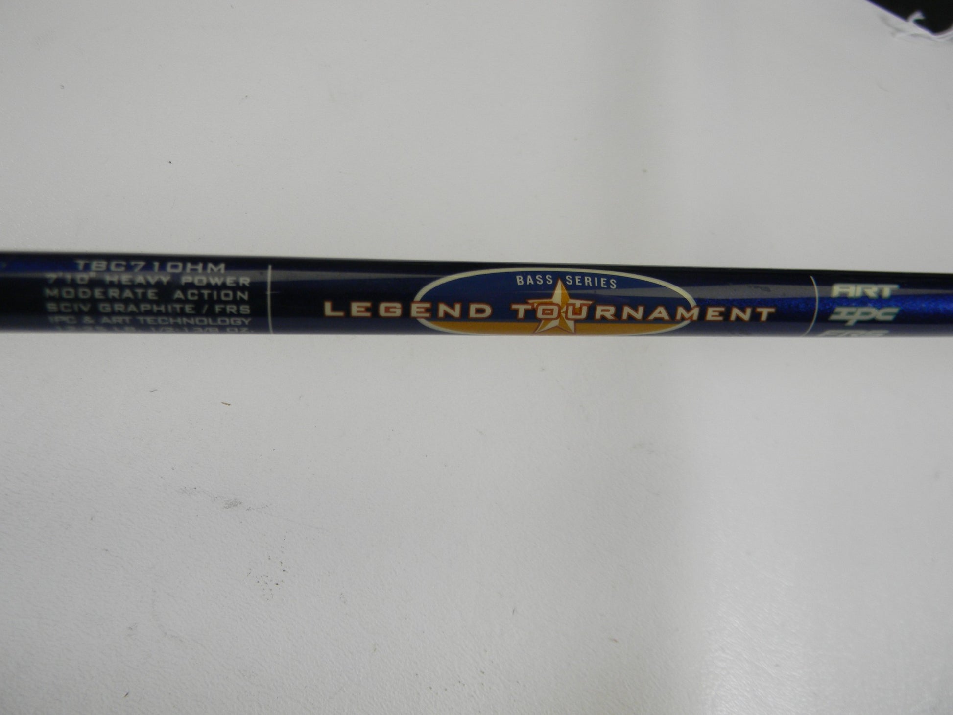 A close-up of a St. Croix Legend Tournament Bass TBC710HM Magnum Cranker 7'10" Heavy casting rod in excellent used condition—ideal for the Rod and Reel Trade-In Program or earning store credit on used St. Croix gear.