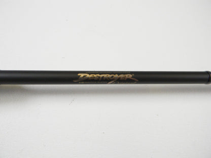 Close-up of a Megabass Destroyer P5 F4-65X OneTen Stick 6'5" Medium Used Casting Rod in excellent condition—ideal for our Rod and Reel Trade-In Program if you're considering upgrading your used Megabass gear.