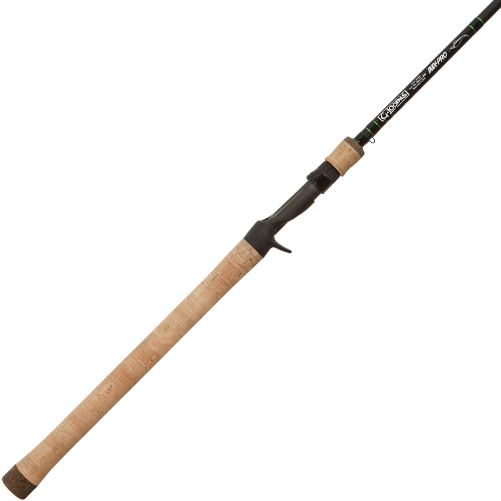 Crafted with high-performance features, the G. Loomis IMX-PRO 904C SWBR Casting Rod from americanlegacyfishing showcases a cork handle and black reel seat. Its detailed labeling near the handle enhances its visibility, while its sturdy and ergonomic design makes it ideal for serious anglers seeking precision and comfort.
