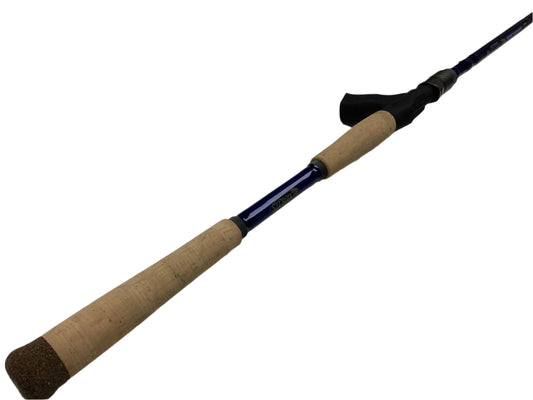 Upgrade with our Rod and Reel Trade-In Program for store credit: St. Croix Legend Tournament Musky Casting Rod Split Cork 8'0" Heavy Switch Blade—used casting rod in mint condition by St. Croix, shown on a white background.