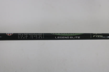 Close-up of a St. Croix Legend Elite ES60MLF 6'0" Medium Light used spinning rod in mint condition, showing "LEGEND ELITE," "IPC & ART TECHNOLOGY," and "MADE IN USA." Eligible for Rod and Reel Trade-In: earn store credit. Specs: 4-10 LB, 1/8-3/8 OZ.