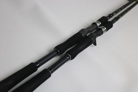 Two Fitzgerald Titan HD THD76H and THD76XH Casting Rods (Used, Very Good Condition) by Fitzgerald, shown side by side—ideal for those exploring our Rod and Reel Trade-In program for store credit.