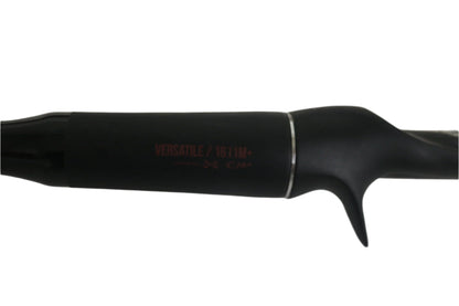Featuring a black handle with a silver accent, the Shimano Poison Adrena PAD1611MA 6'11" Medium+ displays red text: "VERSATILE / 1611IM+ Spiral X CI4+" on its matte finish, alongside an ergonomic grip trigger. Ideal for Rod and Reel Trade-In Program participants seeking top-tier performance.