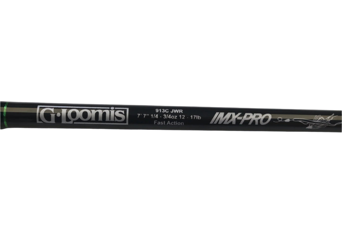 Close-up of the G. Loomis IMX-PRO Ledge 913C JWR 7'7" Medium Heavy Used Casting Rod in mint condition—eligible for our Rod and Reel Trade-In Program to earn store credit on used gear.