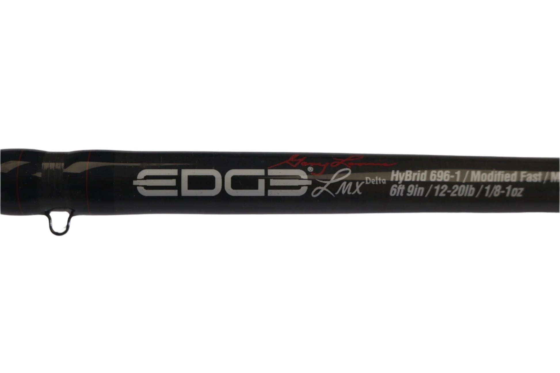 Close-up of an Edge Rods LMX Delta HyBrid 696-1 6'9" Medium Heavy used casting rod in excellent condition. Eligible for our Rod and Reel Trade-In Program—trade in your used gear for store credit today!.